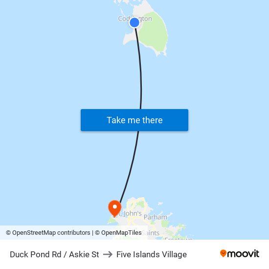 Duck Pond Rd / Askie St to Five Islands Village map