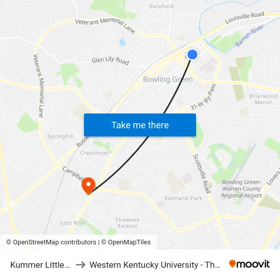 Kummer Little @ 333 College St to Western Kentucky University - The Center for Research & Development map