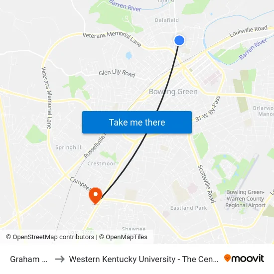Graham @ Ragland to Western Kentucky University - The Center for Research & Development map