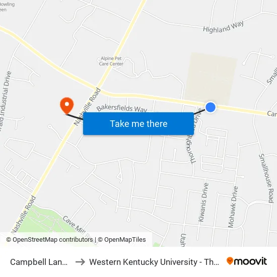 Campbell Lane @ Thoroughbred to Western Kentucky University - The Center for Research & Development map