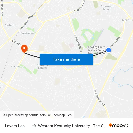 Lovers Lane @ Traditions to Western Kentucky University - The Center for Research & Development map