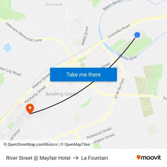 River Street @ Mayfair Hotel to La Fountain map
