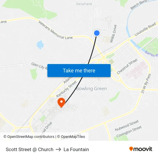 Scott Street @ Church to La Fountain map