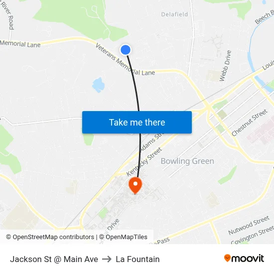 Jackson St @ Main Ave to La Fountain map