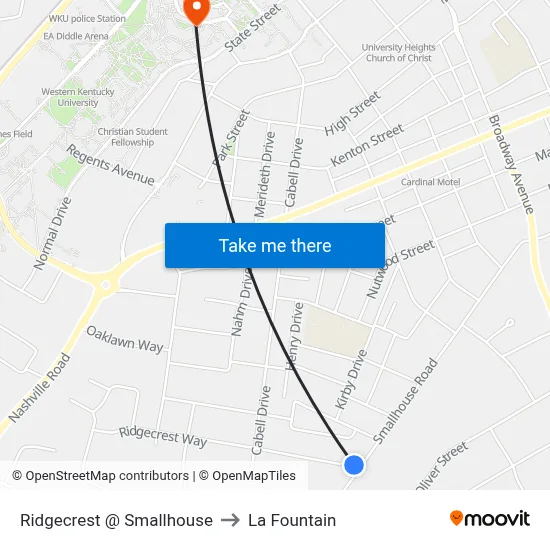 Ridgecrest @ Smallhouse to La Fountain map