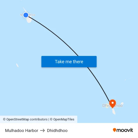 Mulhadoo Harbor to Dhidhdhoo map