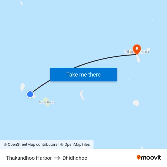 Thakandhoo Harbor to Dhidhdhoo map