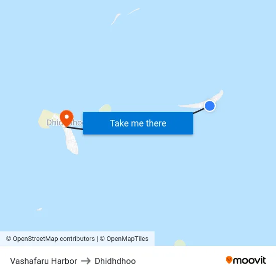 Vashafaru Harbor to Dhidhdhoo map