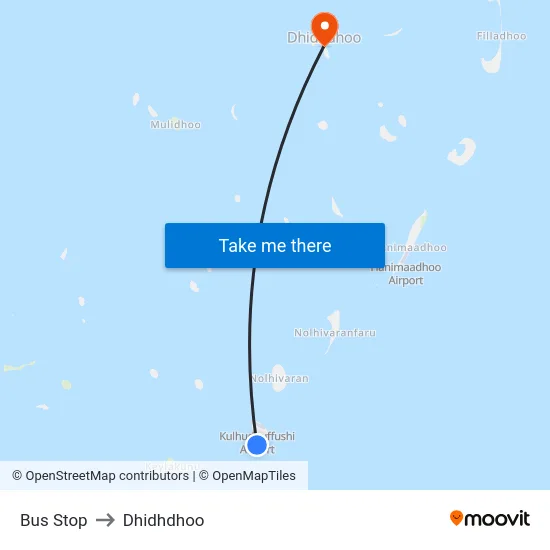 Bus Stop to Dhidhdhoo map