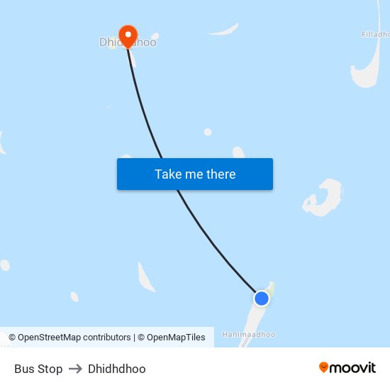 Bus Stop to Dhidhdhoo map