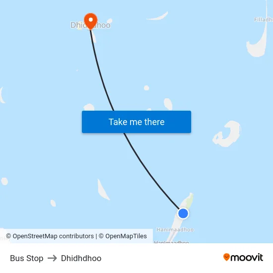 Bus Stop to Dhidhdhoo map