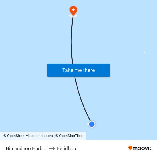 Himandhoo Harbor to Feridhoo map