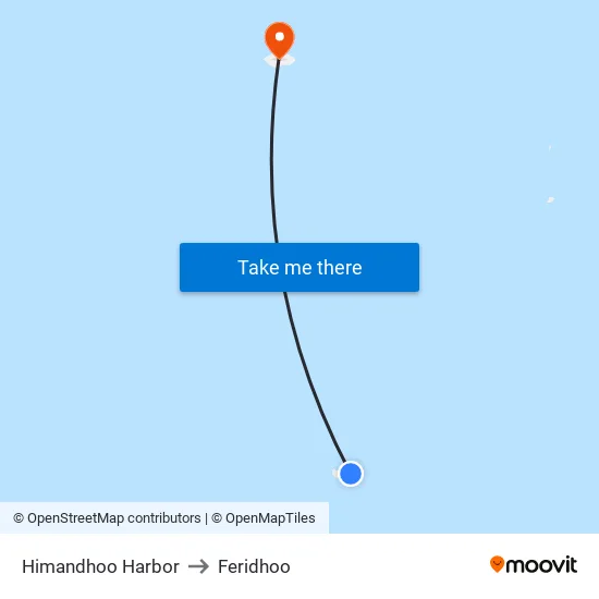 Himandhoo Harbor to Feridhoo map