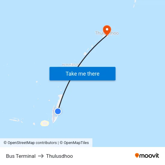 Bus Terminal to Thulusdhoo map