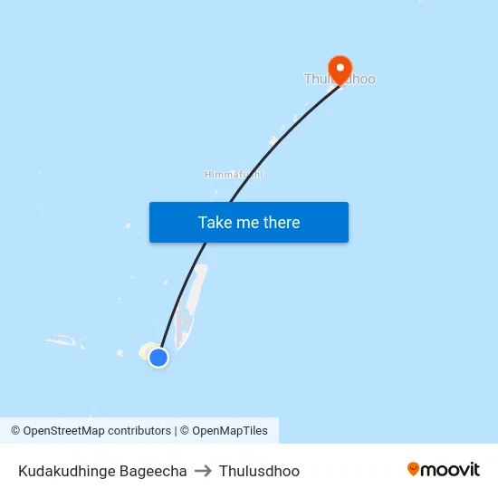 Kudakudhinge Bageecha to Thulusdhoo map