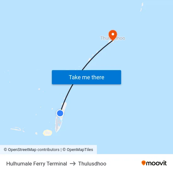 Hulhumale Ferry Terminal to Thulusdhoo map