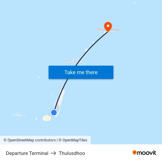 Departure Terminal to Thulusdhoo map