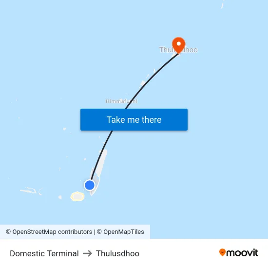 Domestic Terminal to Thulusdhoo map