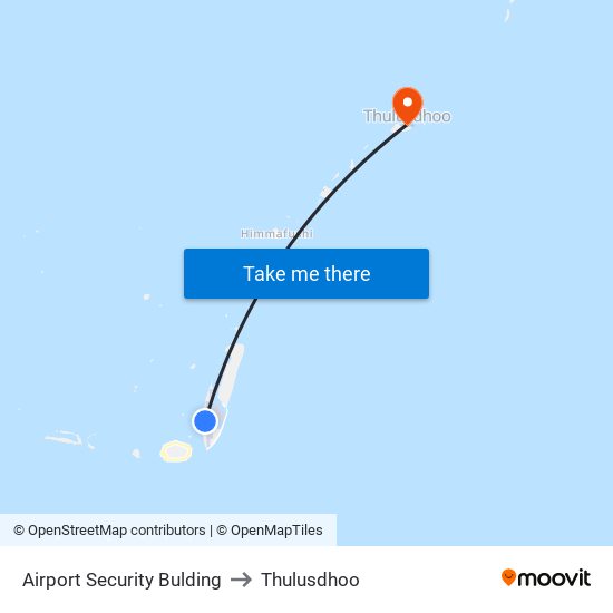 Airport Security Bulding to Thulusdhoo map