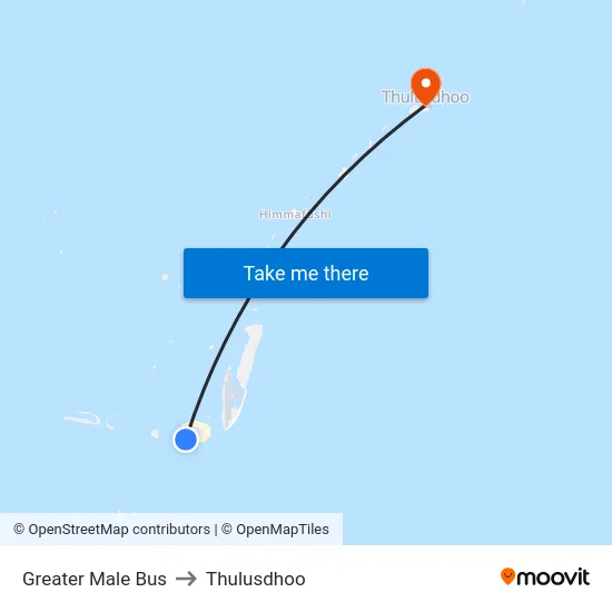 Greater Male Bus to Thulusdhoo map