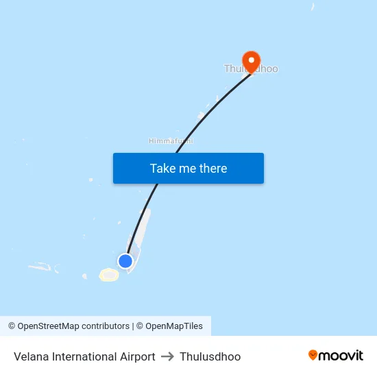 Velana International Airport to Thulusdhoo map