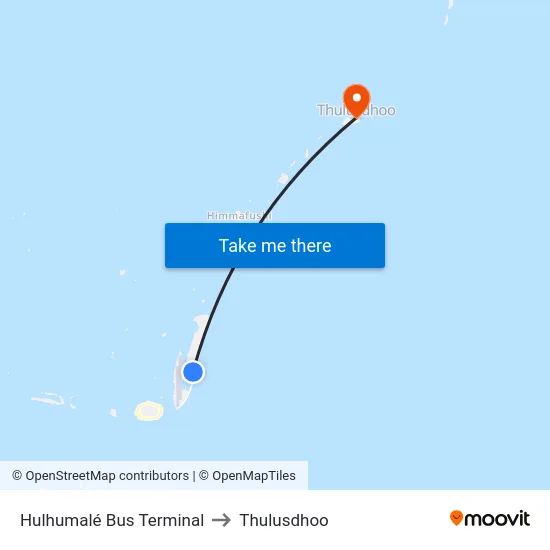 Hulhumalé Bus Terminal to Thulusdhoo map