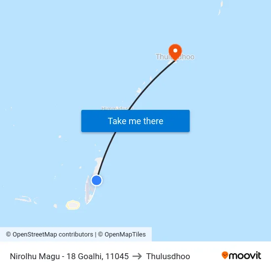 Nirolhu Magu - 18 Goalhi, 11045 to Thulusdhoo map