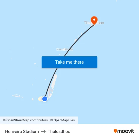 Henveiru Stadium to Thulusdhoo map