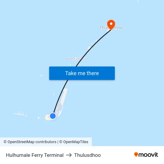 Hulhumale Ferry Terminal to Thulusdhoo map
