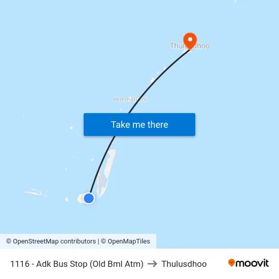 1116 - Adk Bus Stop (Old Bml Atm) to Thulusdhoo map
