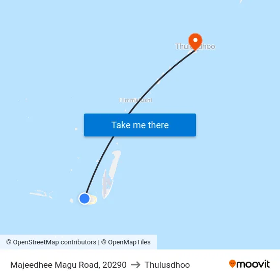 Majeedhee Magu Road, 20290 to Thulusdhoo map