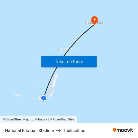National Football Stadium to Thulusdhoo map