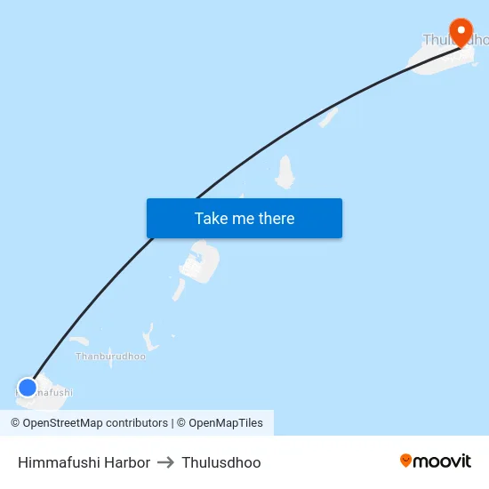 Himmafushi Harbor to Thulusdhoo map