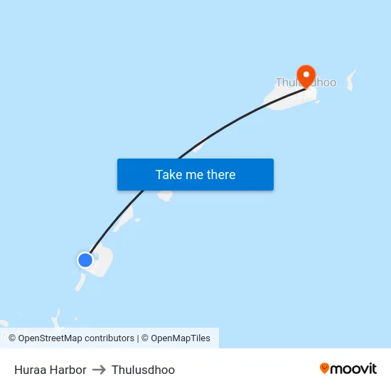 Huraa Harbor to Thulusdhoo map