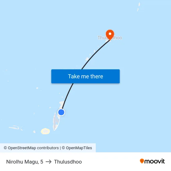 Nirolhu Magu, 5 to Thulusdhoo map