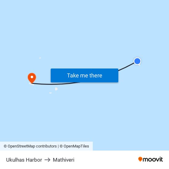 Ukulhas Harbor to Mathiveri map