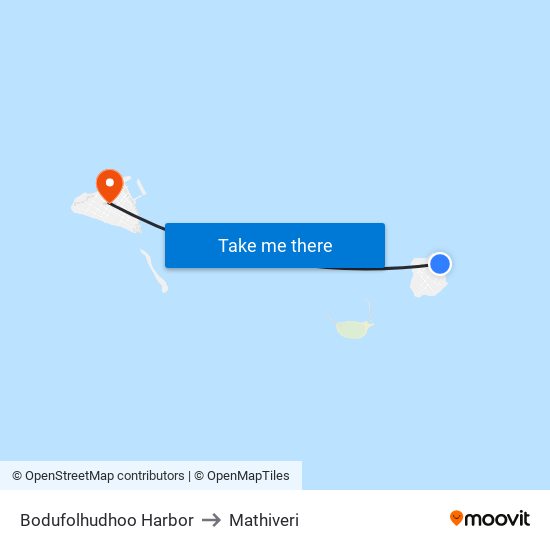 Bodufolhudhoo Harbor to Mathiveri map