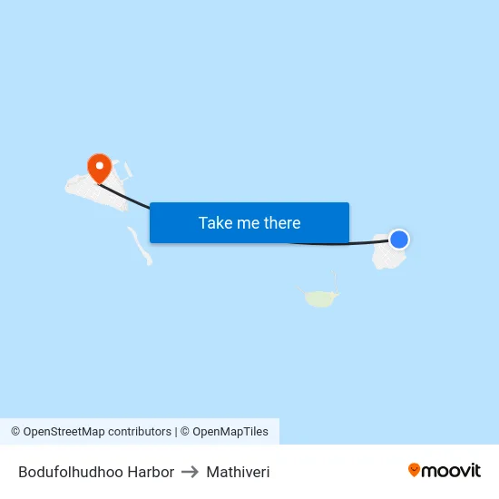 Bodufolhudhoo Harbor to Mathiveri map