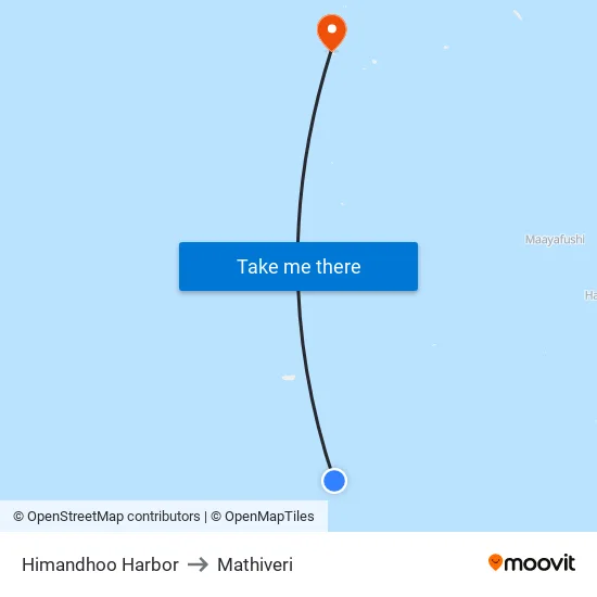 Himandhoo Harbor to Mathiveri map