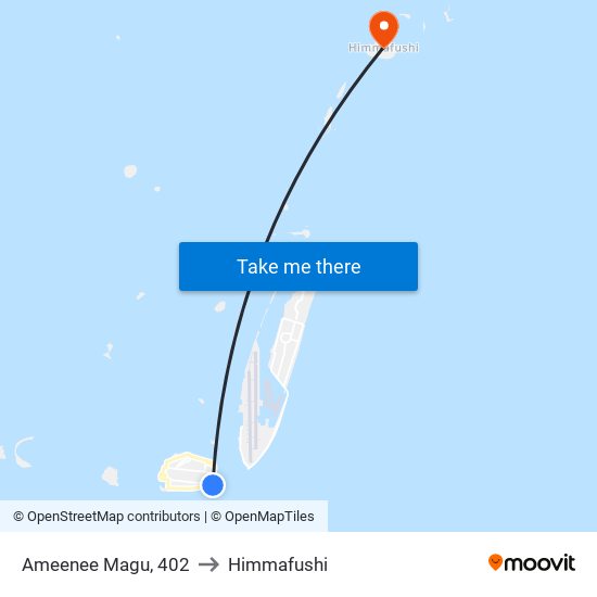 Ameenee Magu, 402 to Himmafushi map