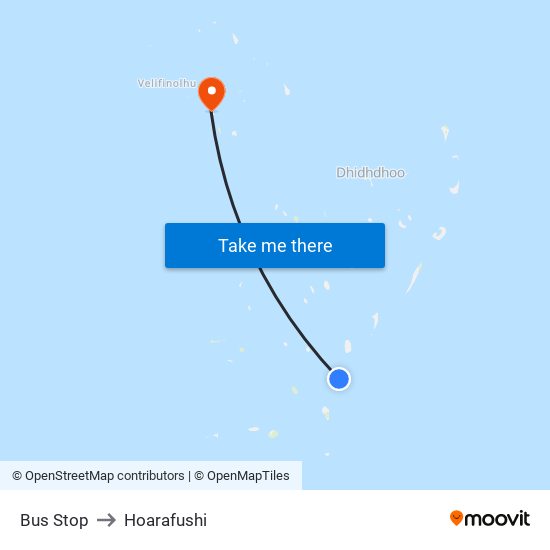 Bus Stop to Hoarafushi map