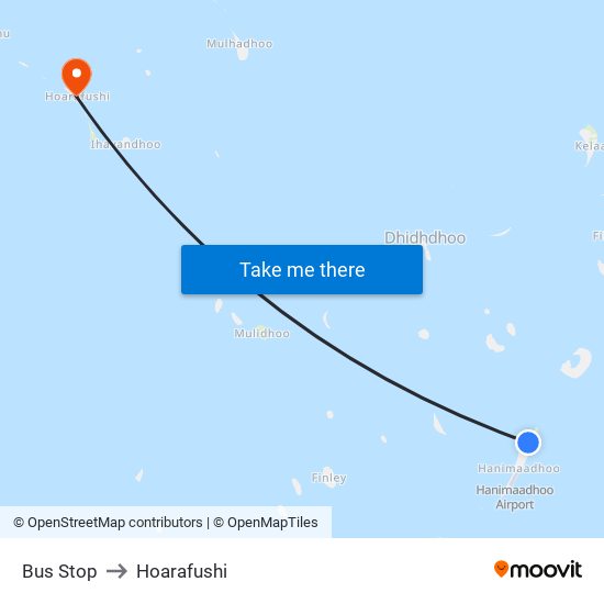 Bus Stop to Hoarafushi map