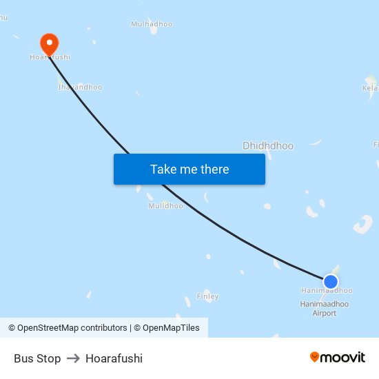 Bus Stop to Hoarafushi map