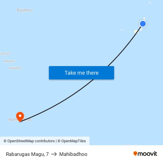 Rabarugas Magu, 7 to Mahibadhoo map