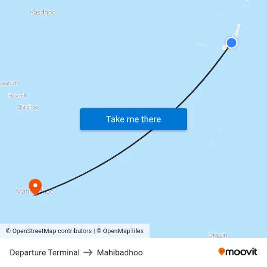 Departure Terminal to Mahibadhoo map