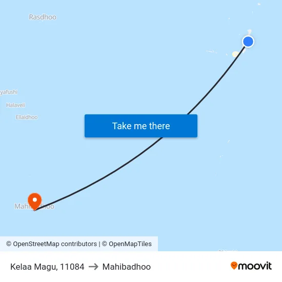 Kelaa Magu, 11084 to Mahibadhoo map