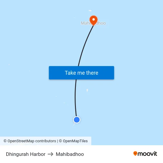 Dhingurah Harbor to Mahibadhoo map