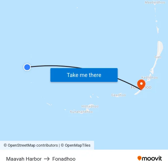 Maavah Harbor to Fonadhoo map