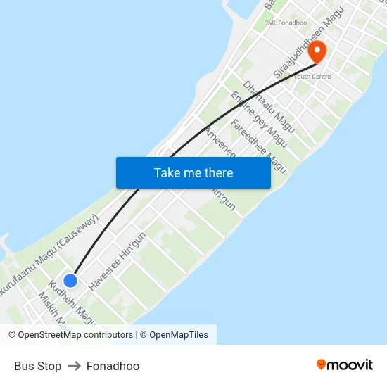 Bus Stop to Fonadhoo map