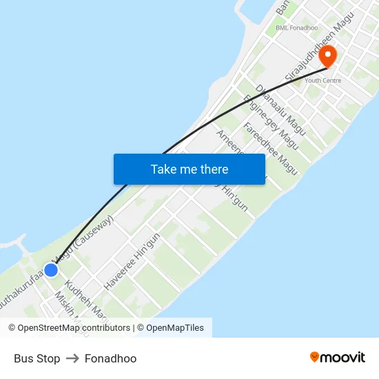 Bus Stop to Fonadhoo map